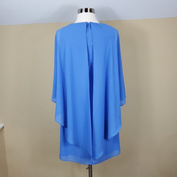 Vince Camuto Blue Cape Overlay Dress - Picture 4 of 8